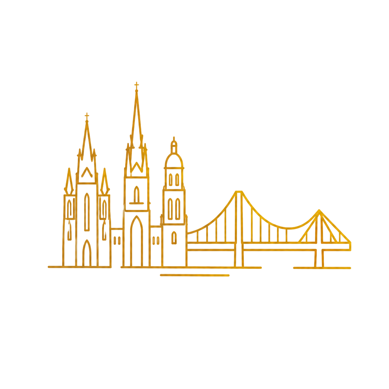 Illustration de monuments rouennais et du pont Flaubert